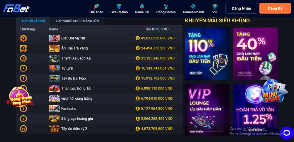 Các loại hình thể thao tại 3333win link mới